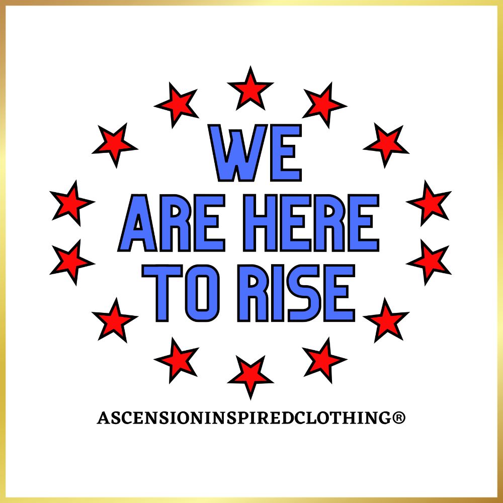 We Are Here To Rise®️ Blue/Pink Organic Cotton Kids T Shirt