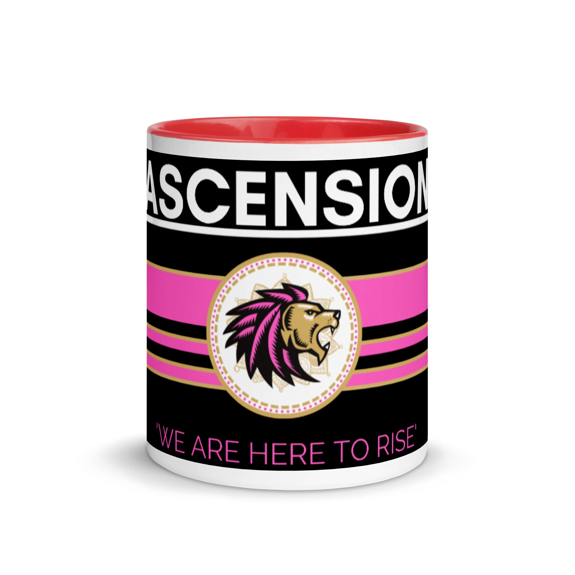 Ascension Pink Lion Mug with Colour Inside